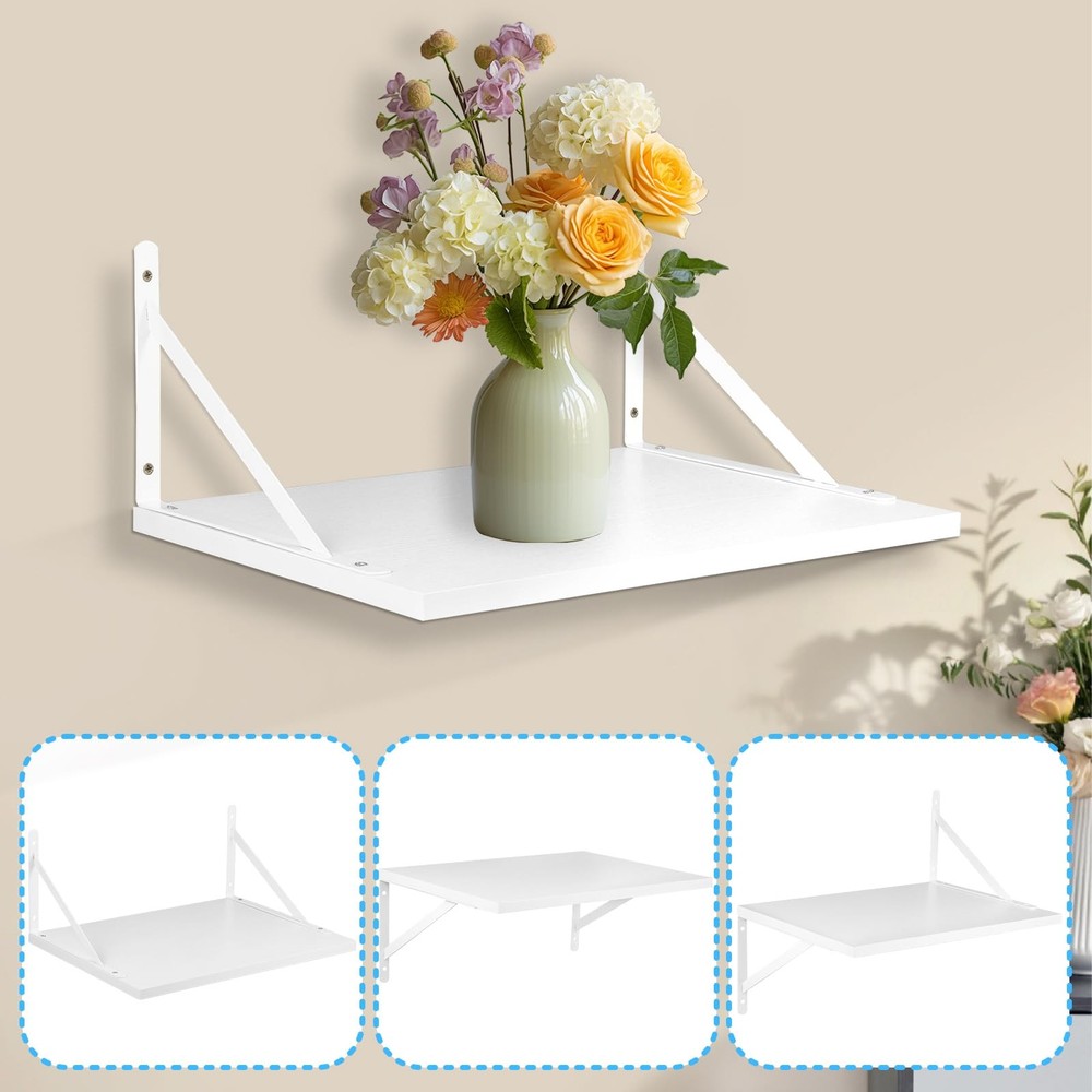 2 PCS Projector Wall Mount Shelf Deep Floating Rack Holder Modem Router Decor