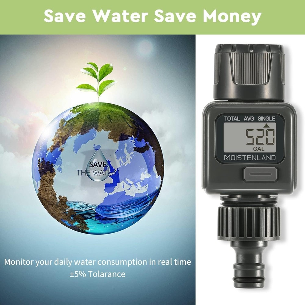 Advanced Digital Water Flow Meter - Precise Measurements for Gardens & More