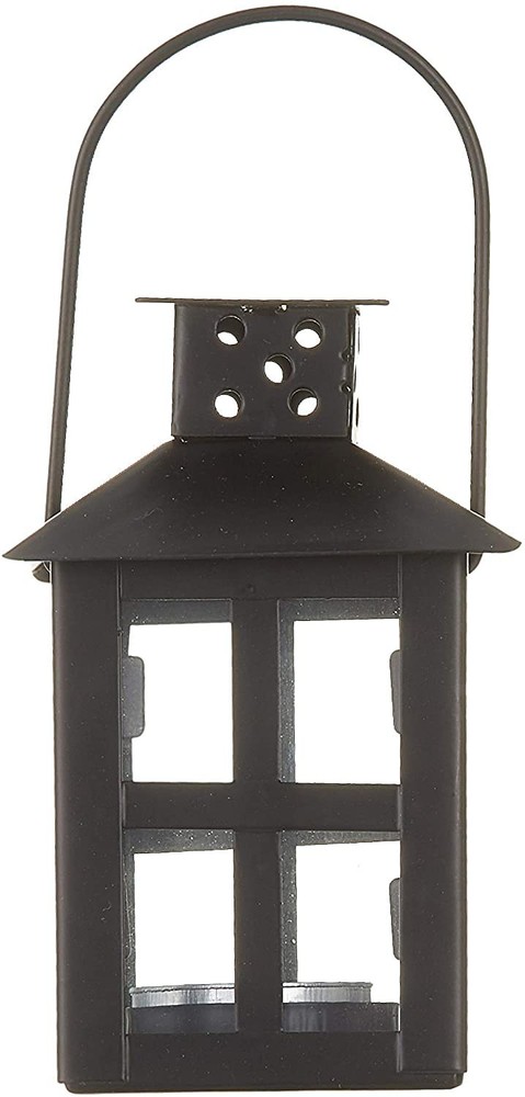 Luminous Black Mini-Lantern Tea Light Holder