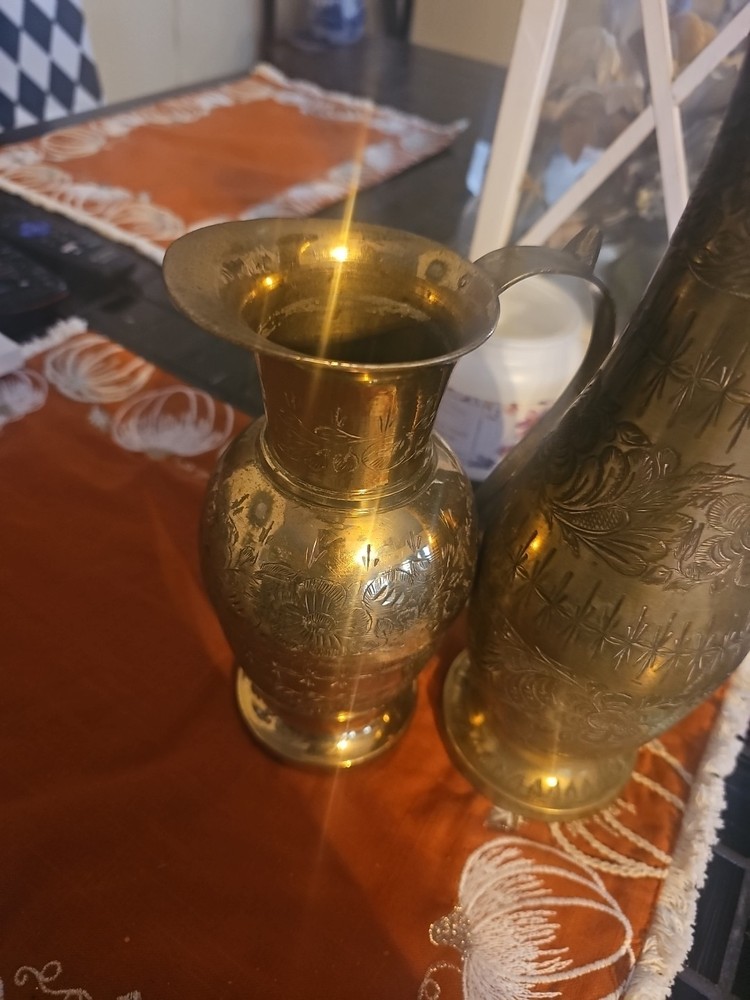 Brass Small 8inch And Large 12 Inch Pitchers