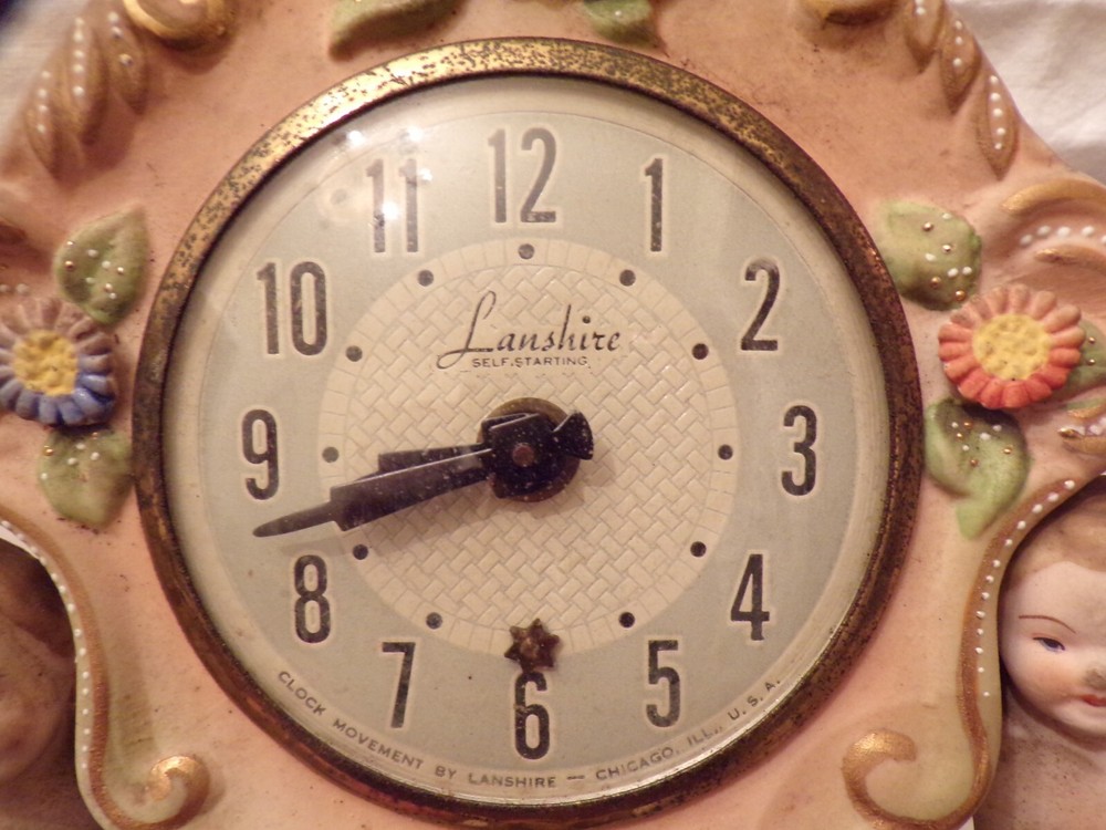 VTG Lanshire Clock with Angels Broken SOLD AS IS