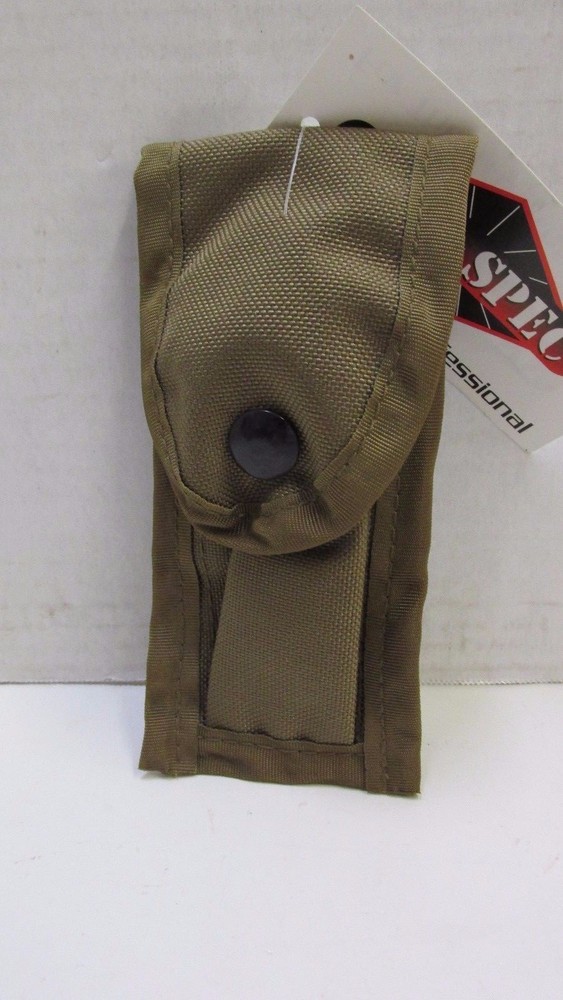Tru Spec Coyote Brown Single Pistol 9mm Mag Pouch Multitool Knife Flashlight