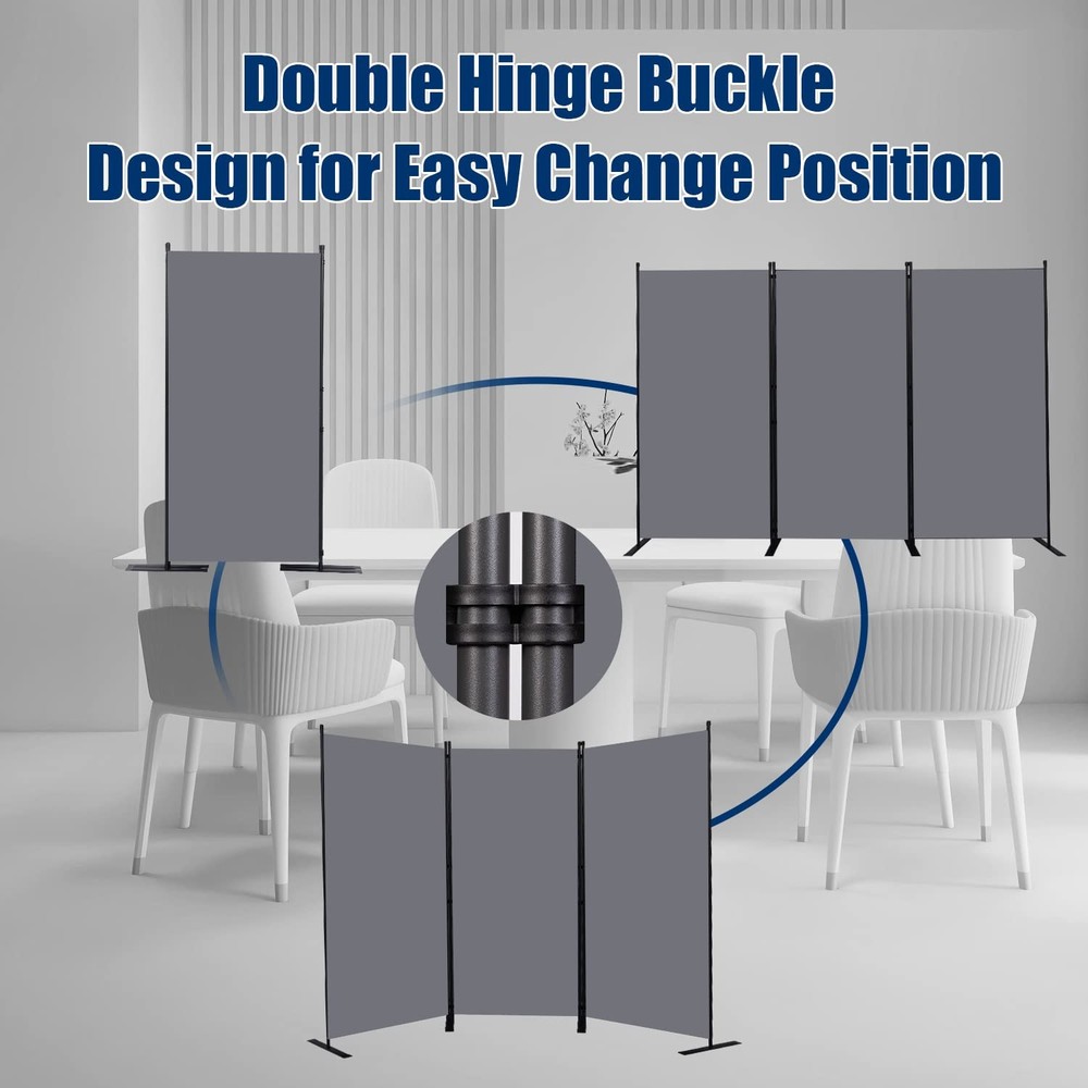 6FT Portable Room Divider - 3 Panel Folding Privacy Screen for Any Space