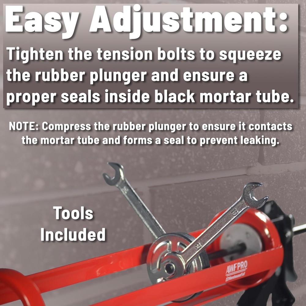 Mortar Pointing Gun - 1 Quart Capacity, 12:1 Thrust for Precision Work
