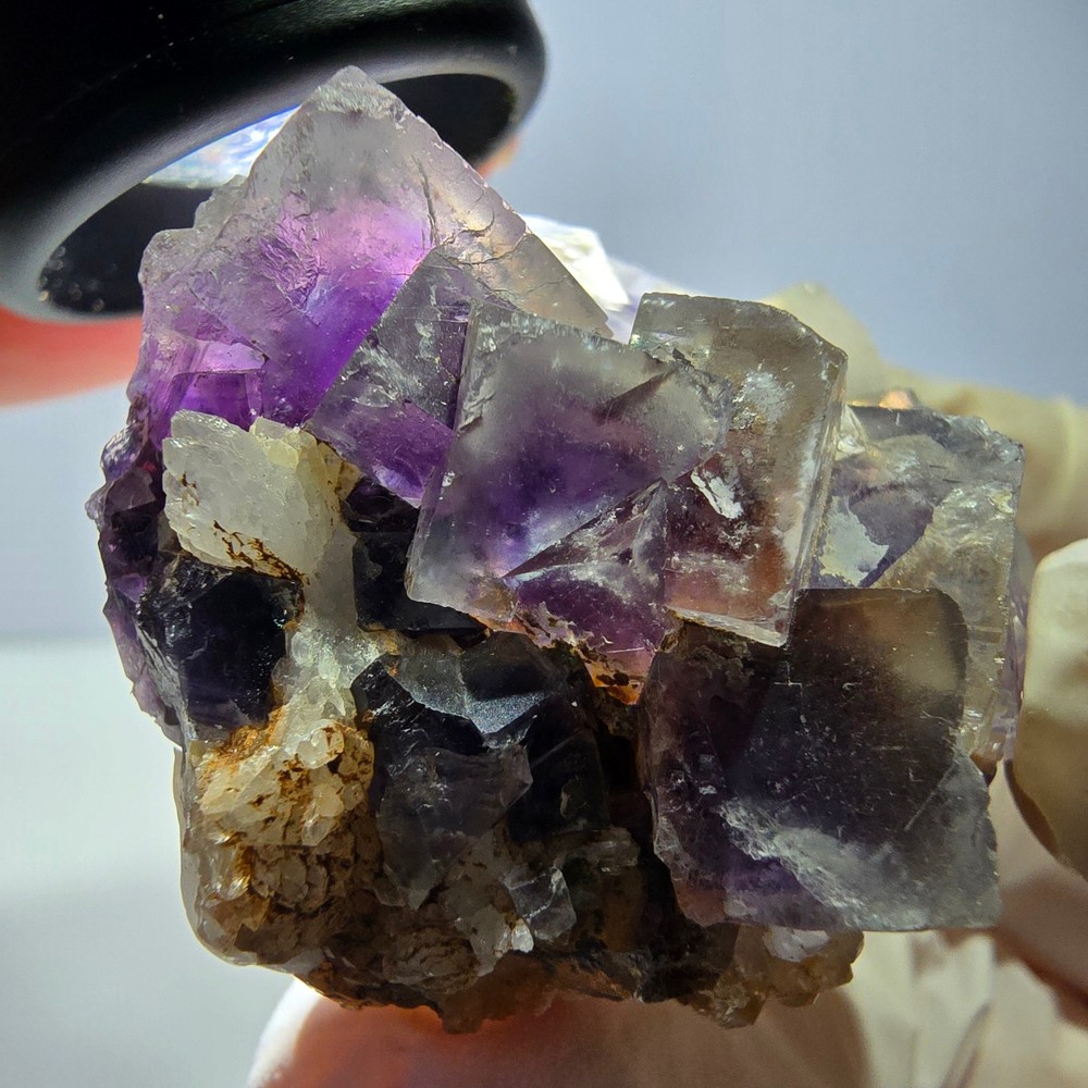 Phantom Fluorite Cube Specimen, purple white Okorusu, Namibia 51*37*26mm