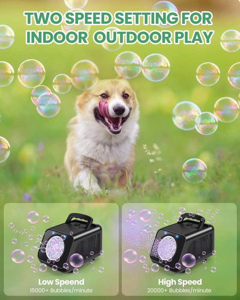 Bubble Machine Automatic Bubble Blower for Kids: Battery Operated Bubble Make...