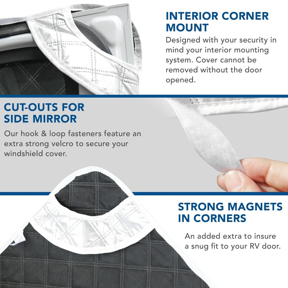 LCW RV Sunshade Windshield Cover Silver 4 Layer Insulation Class C Ford 97-21