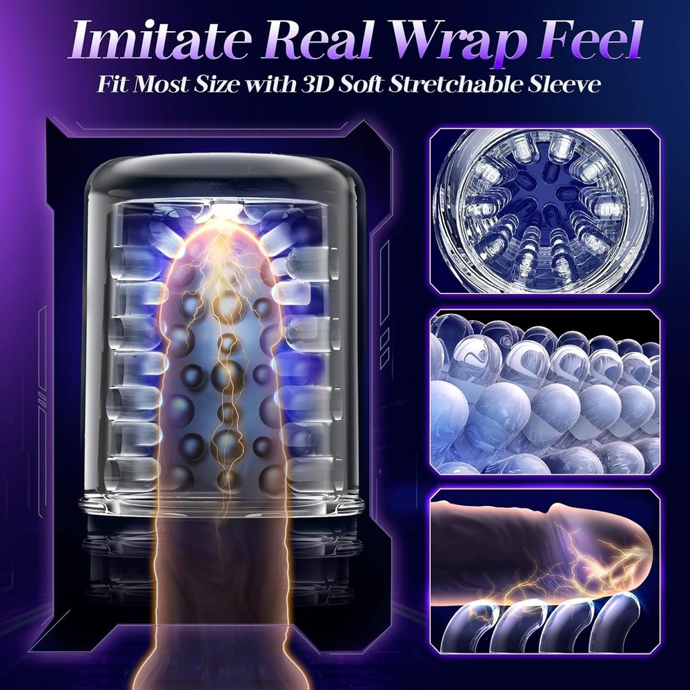 Male Masturbaters Automatic HandsFree Rotating Cup Thrusting Stroker Lubricants
