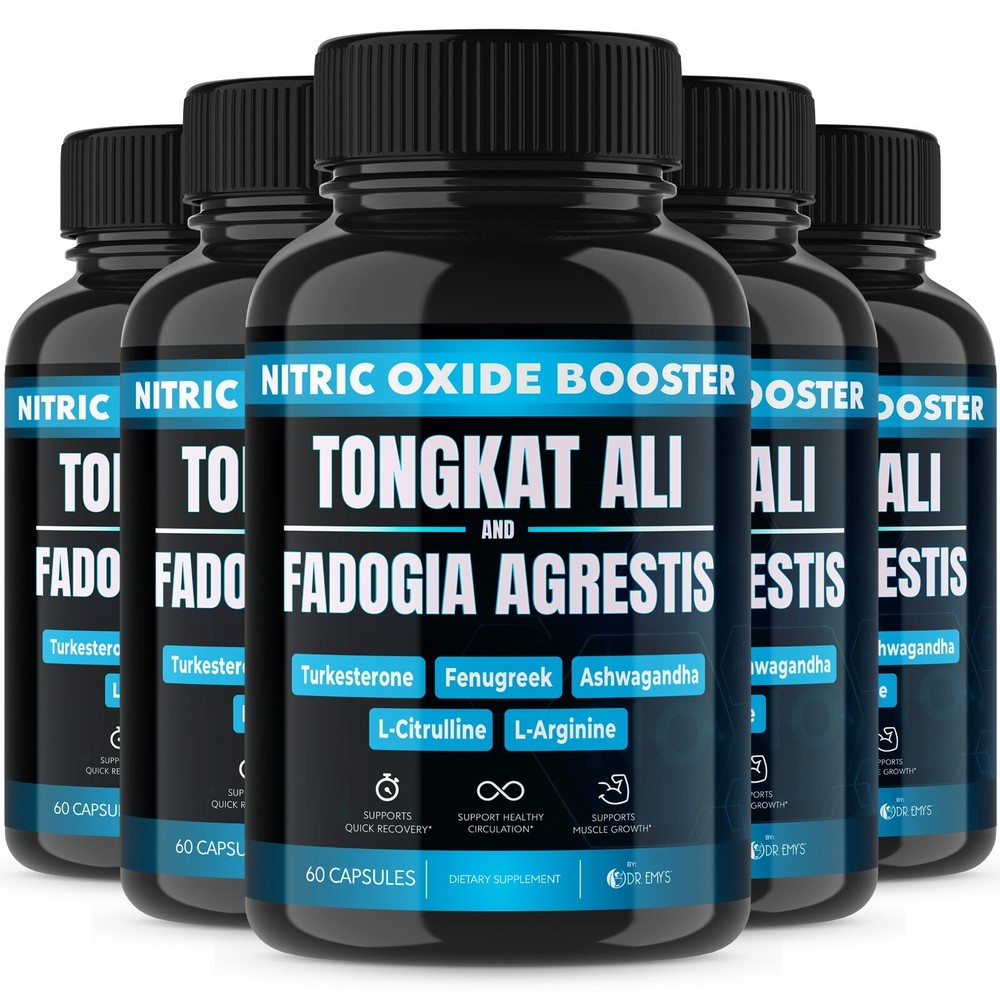 (5 Pack) Testosterone Supplement Booster Capsules Blood Flow Nitric Oxide