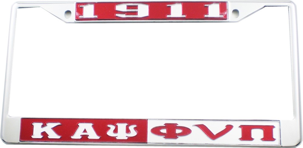 Kappa Alpha Psi 1911 Phi Nu Pi Split License Plate Frame [Silver Standard Fra...