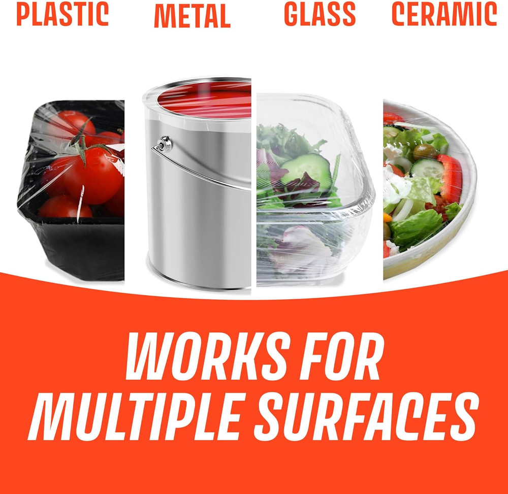Saran Cling plus Clear Plastic Wrap, Food Storage, Easy Dispense, 200 Sq Ft Roll