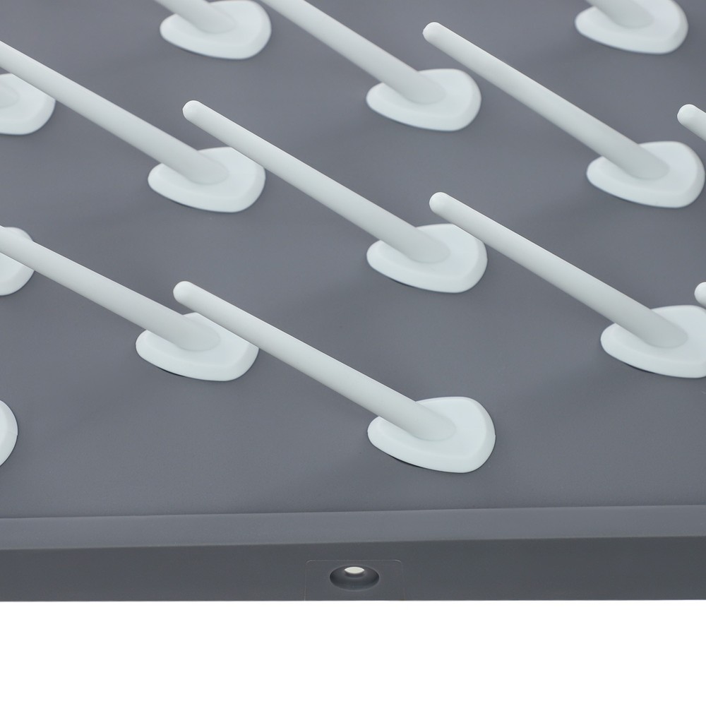 27 Pegs Laboratory Drying Rack Lab Draining Peg Board Rack Wall Mount PP