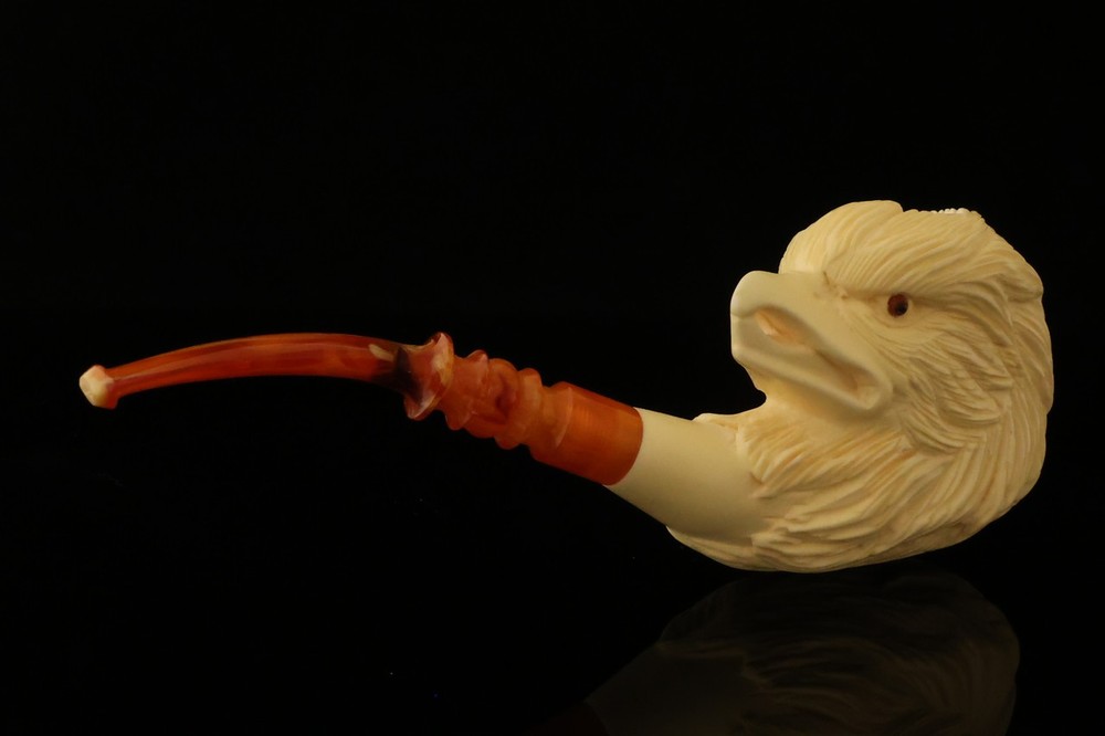 srv - American Eagle Block Meerschaum Pipe with fitted case 15426