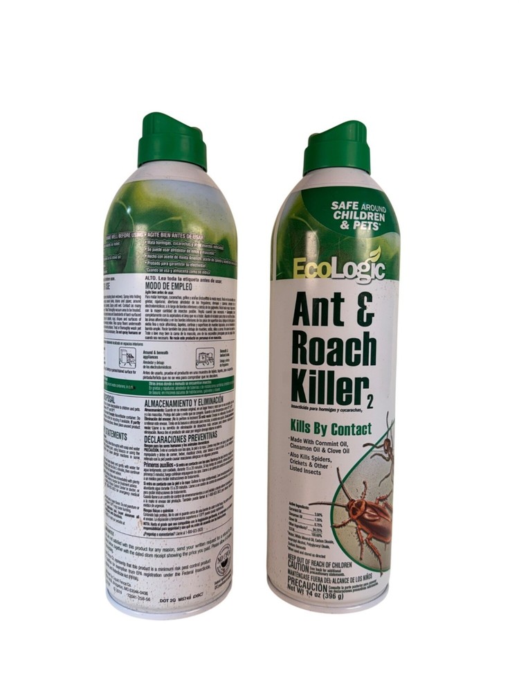 Ecologic Ant & Roach Killer Aerosol Spray 14oz Each Kid/Pet Safe 2 Pack