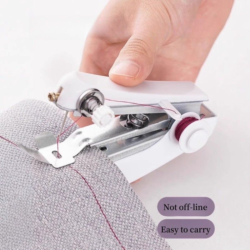 Portable Mini Sewing Machine Handheld Manual Stitching Quick Repair Tool