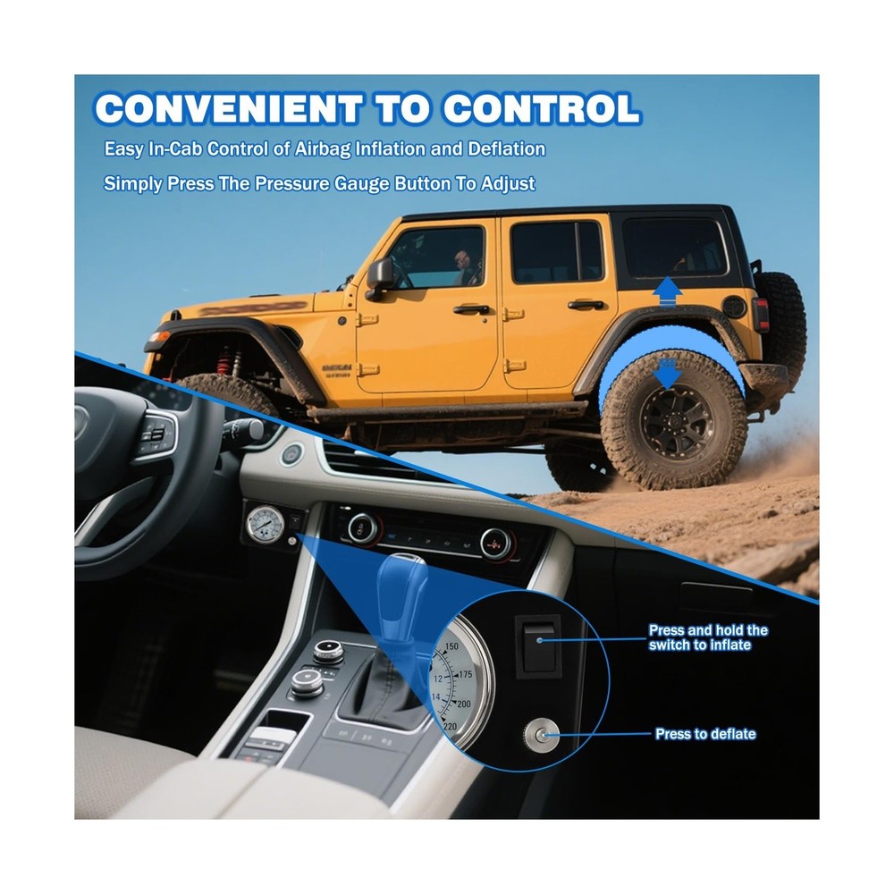 Air Bag Compressor Kit, On Board Air Compressor System with Air Ride Compress...