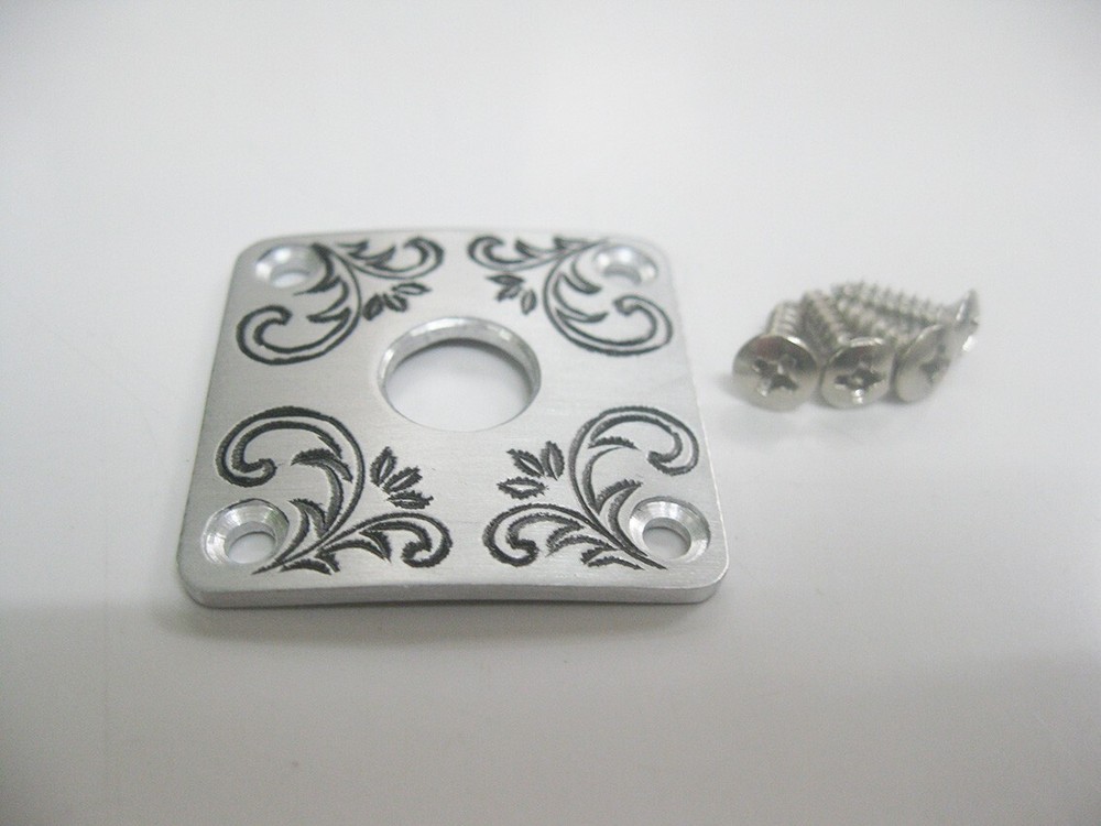 Handmade scroll grass pattern aluminum jack plate fits electric guitars jp-A7