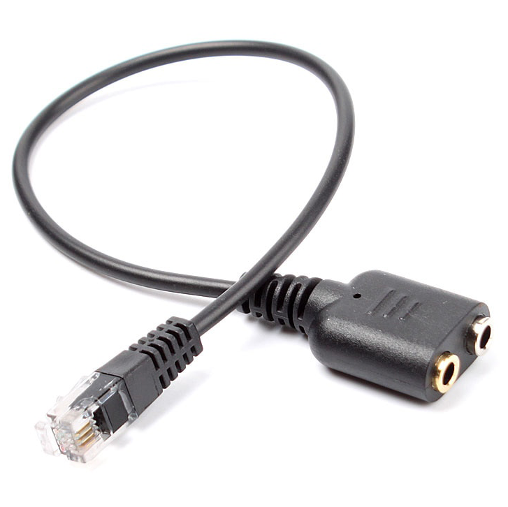 RJ11 adapter for Headset-Micro Jack 3.5 mm hotline telephone handset cable