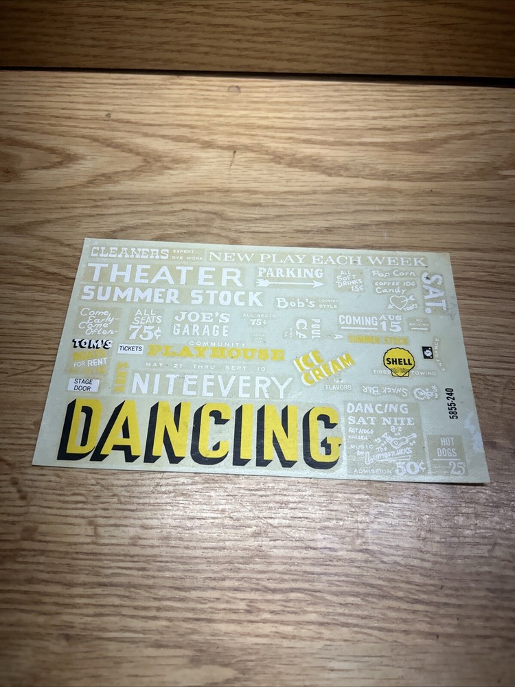 Model Railroading Decals Con-cor 4863 5855-250 Dancing Shell Ice Cream Theater