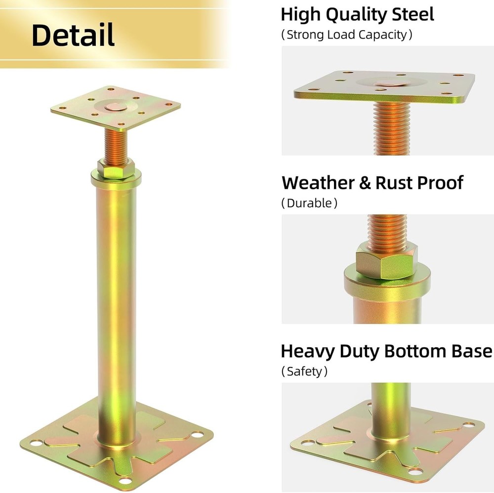 4 Pack Adjustable Floor Jack Posts for House Leveling, Telescoping Support Jacks