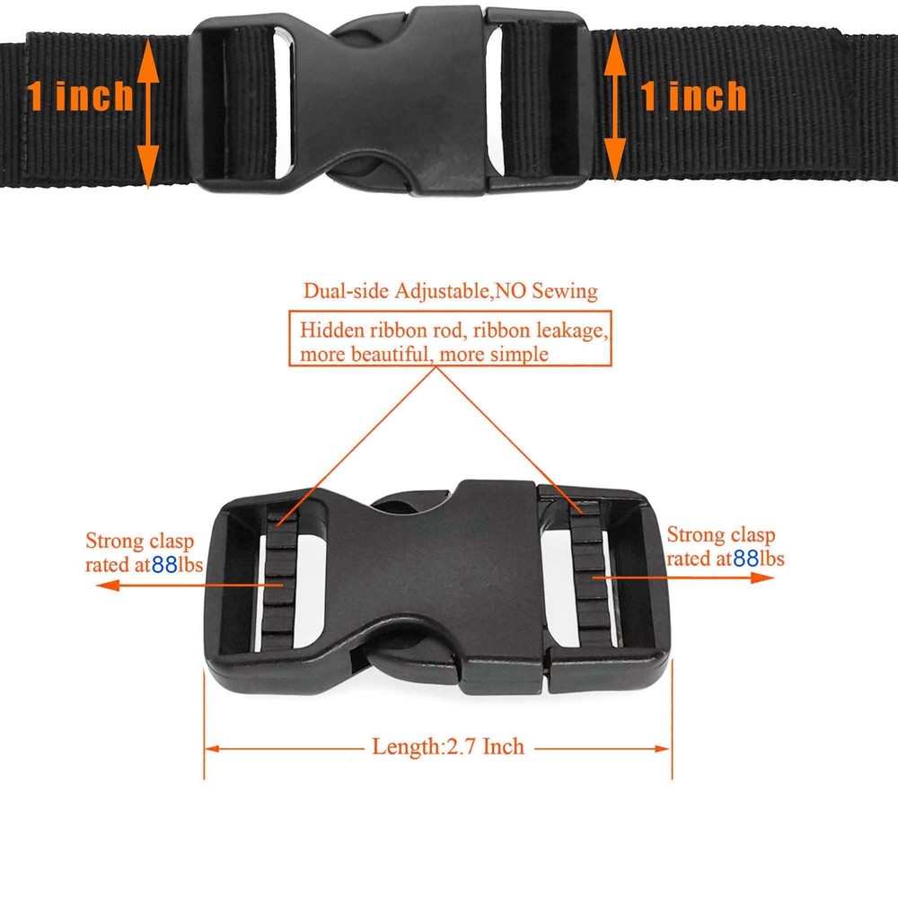 Buckle 1" Wide Inside, Quick Side Release Buckle for 1 inch/25mm Webbing Stra...