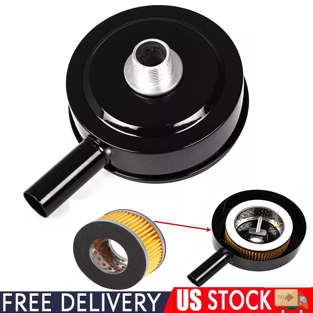 1/2" NPT Air Compressor Intake Filter Silencer Metal Housing and Element
