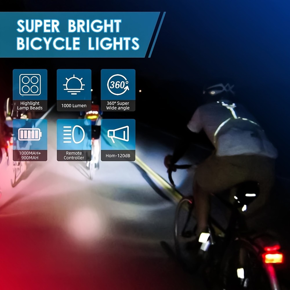 High - Brightness 3LED Bicycle Light Set with 6+5 Modes