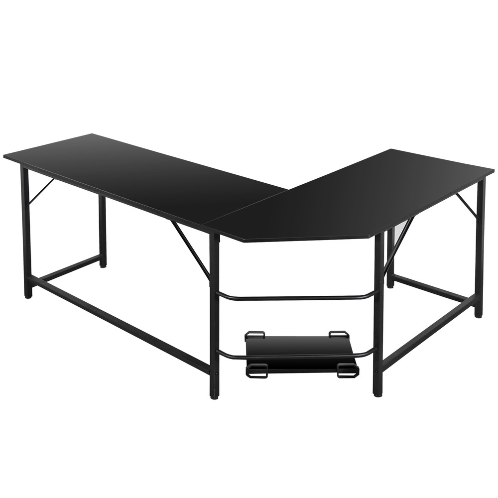 66" L-Shaped Computer Desk Large Workstation Home Office PC Stand Modern