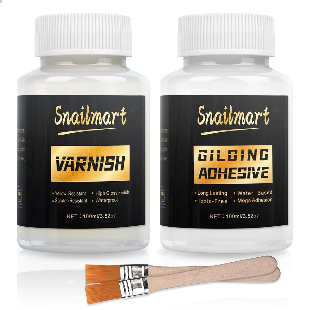 Gold Leaf Adhesive,100Ml /3.52Oz Water-Based Gold Leaf Glue & 100Ml /3.52Oz