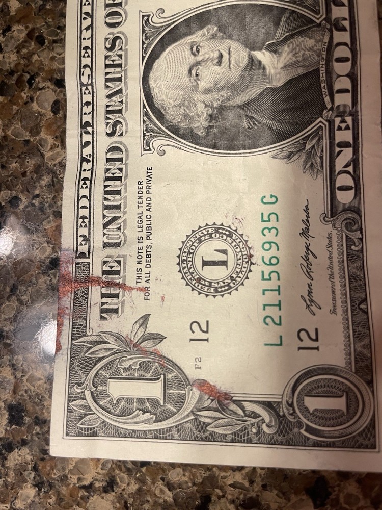 2021 X2 $1 Dollar Bills Ink Smear Bleed Through Errors From The Same Strap.