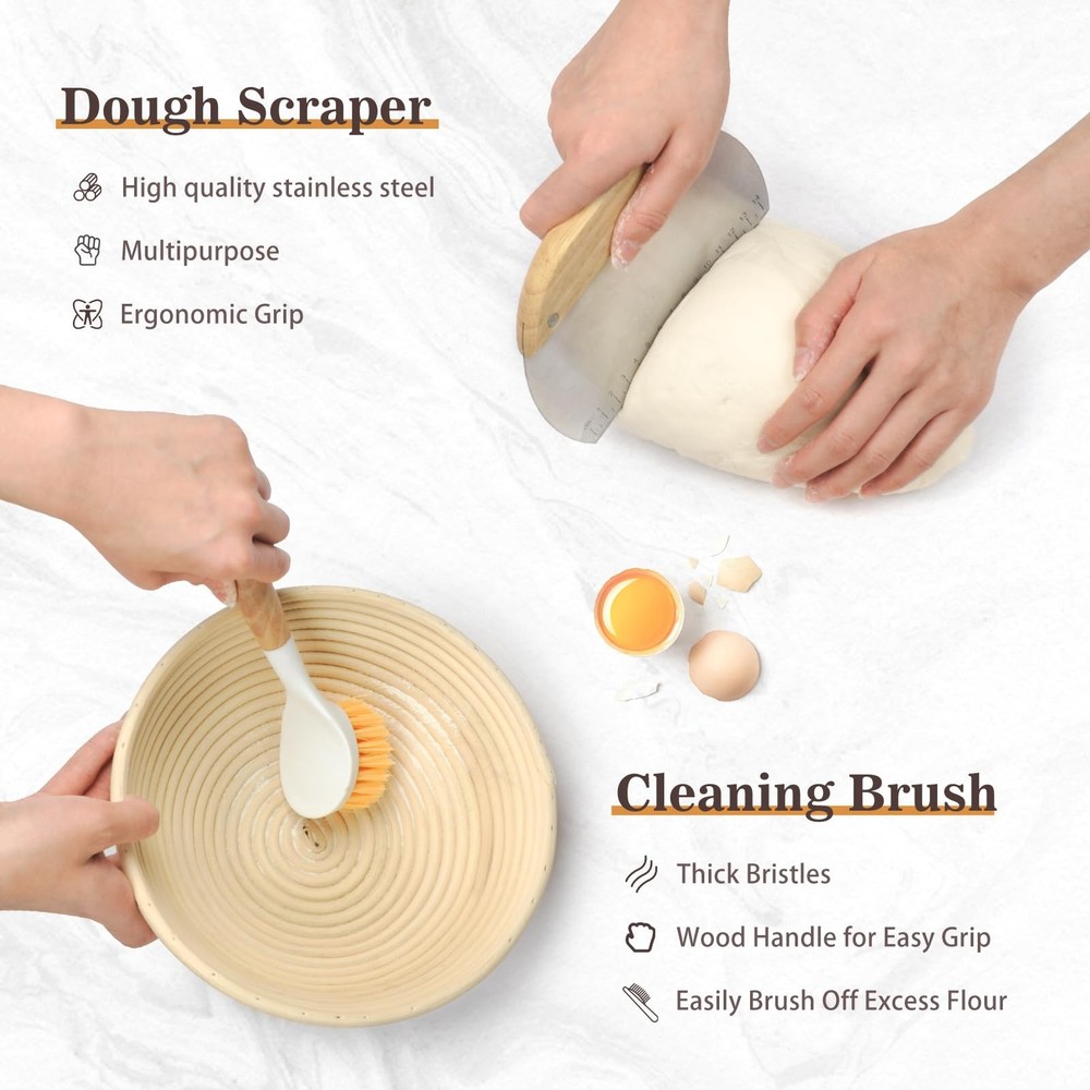 Neddie Bread Proofing Baskets Set Sourdough Bread Baking tools sourdough star...