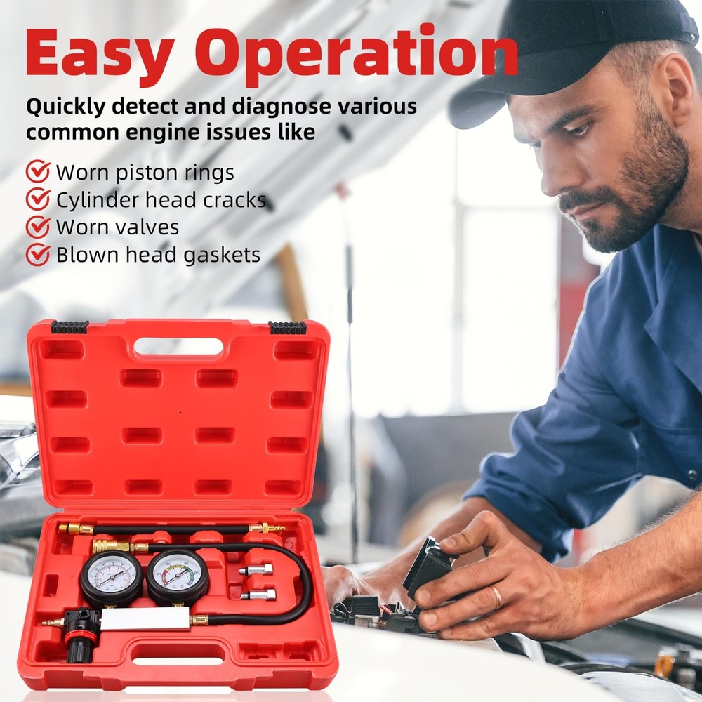 Cylinder Leak Down Tester Gasoline Engine Compression Tu-21 Cylinder Detector