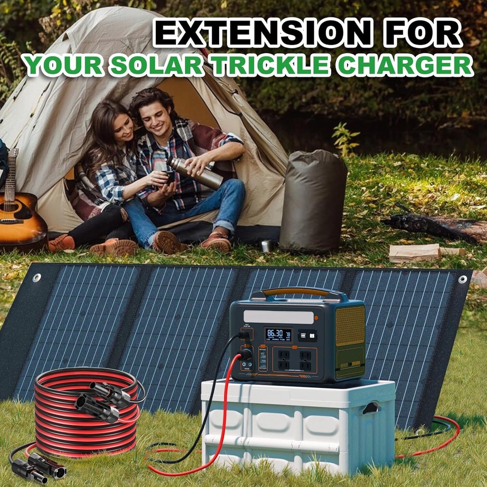 12 AWG Solar Panel Extension Cable PV Wire Solar Connector Pair Black & Red 4mm²