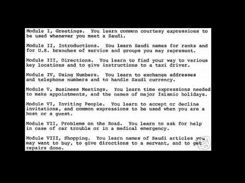 18 HOURS MP3 Audio ARABIC LANGUAGE FSI DLI Text Saudi Arabia on Data CD