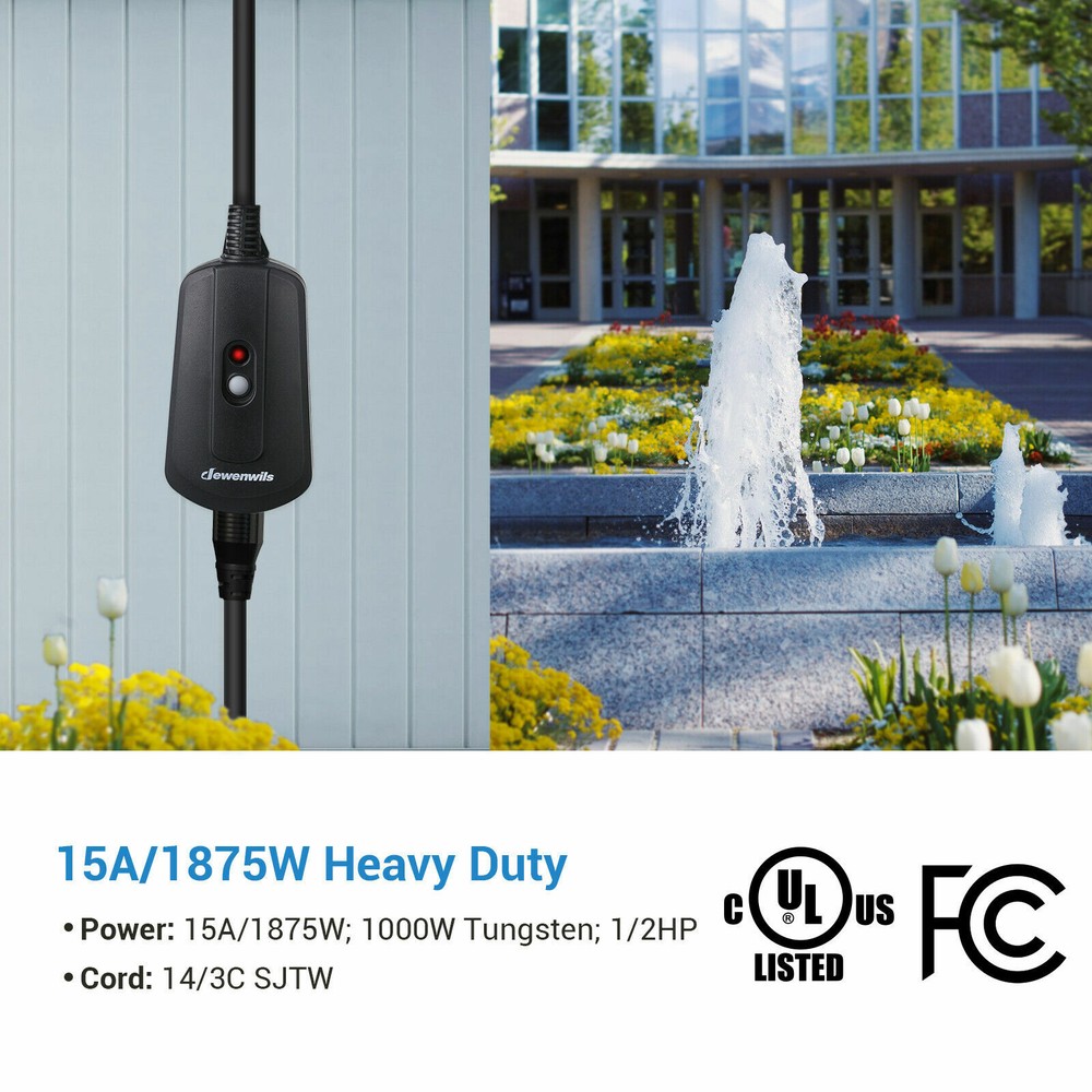 DEWENWILS Outdoor Remote Control Outlet Switch Plug in Wireless Power Switch