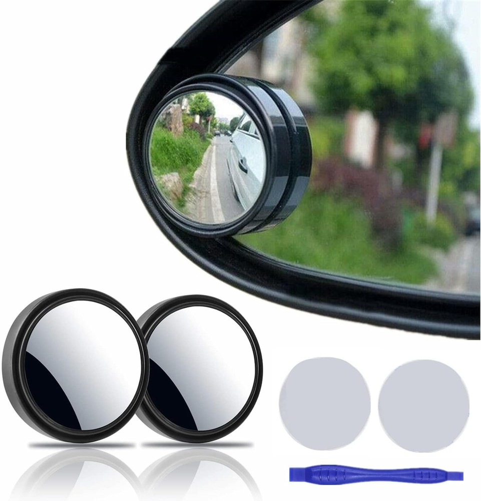 2 Pcs Blind Spot Mirrors 2" Round HD Convex Black