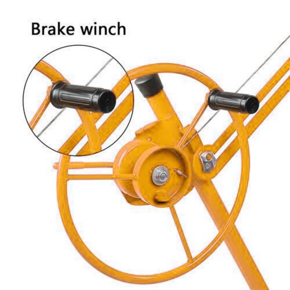 16 Ft Drywall Rolling Lifter Panel Hoist Jack Lifter with Lockable Wheels Yellow