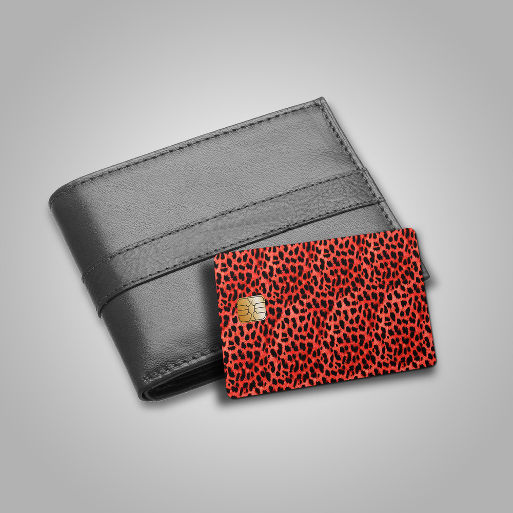Neon Leopard Card Skin (RED)