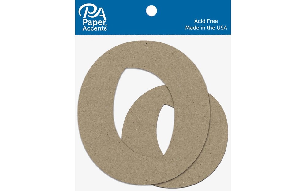 Chipboard Letter 4" Oo 2pc Natural