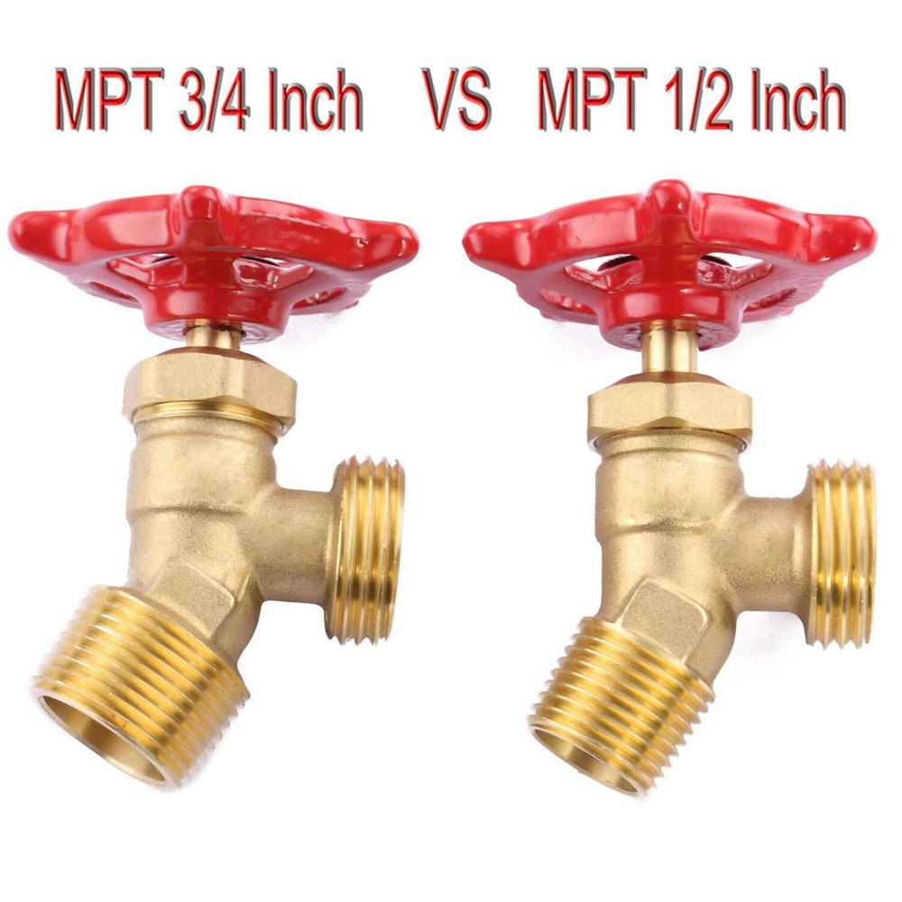 Solid Brass Backyard 65 Degree Elbow Stop Valve Hose Bibb Solder NPT 1/2" Mal...