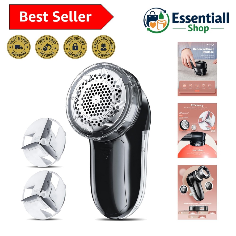 Ultra Efficient Sweater Shaver with Adjustable Height & Double Lock Container