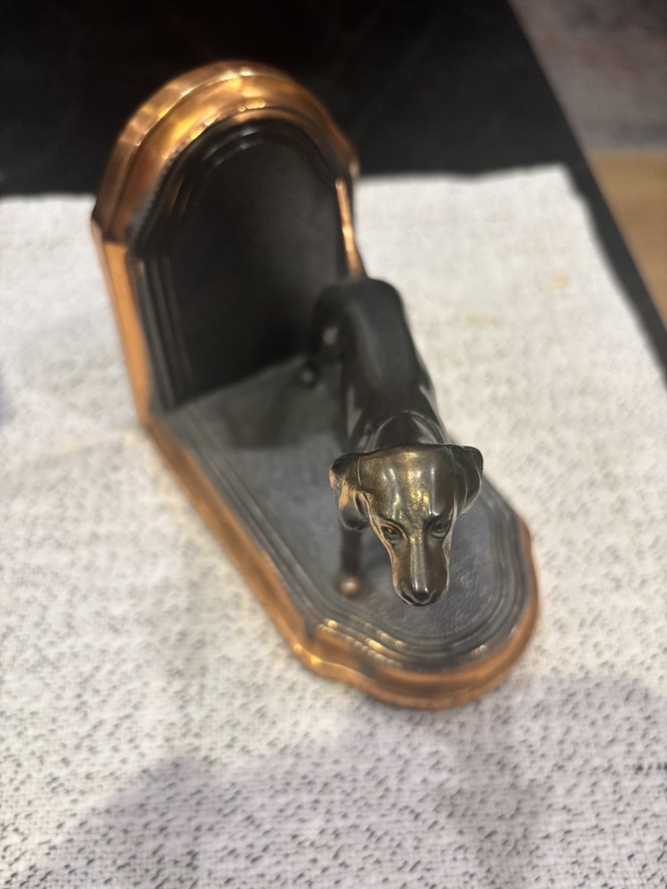 Copper plated Pointer Dog Bookends C. 1940