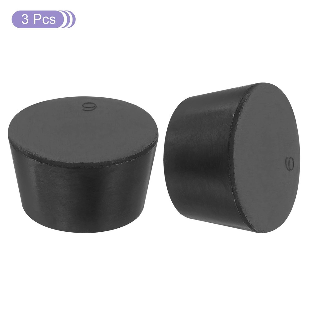Rubber Tapered Plug 3 PCS 37-45mm Solid Test Tubes Bungs Stopper Black