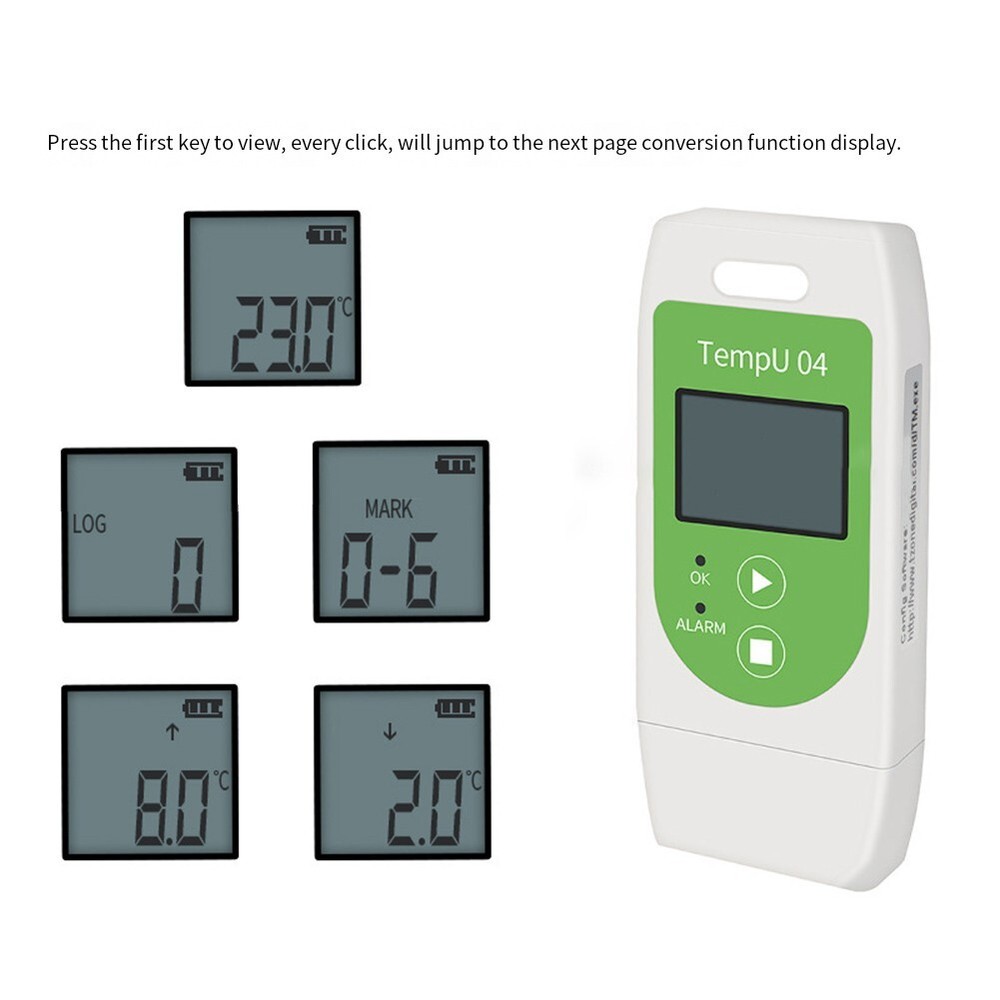 USB Temperature Data Logger 32000 Capacity TemperatureRecorder PDF Report Logger