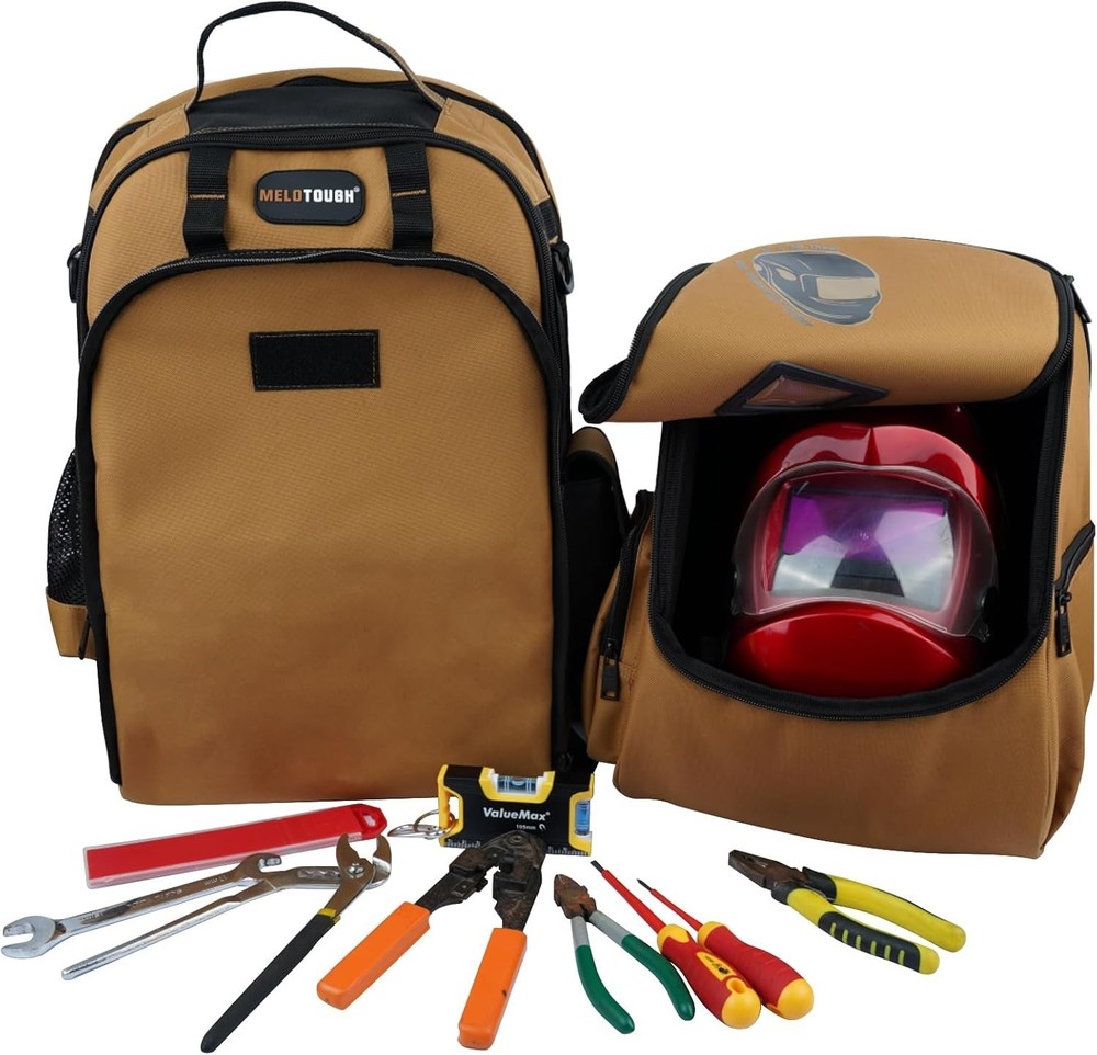 MELOTOUGH Welding Tool backpack for Tools and Helmet Extreme Gear Pack with