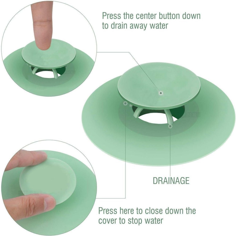 Durable 5-Pack Silicone Drain Stopper & Strainer Set - Protects Against Debris