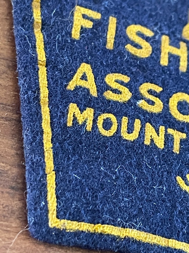 Old Mount Wolf Fish & Game Association Felt Patch Mount Wolf, PA Keystone Shaped