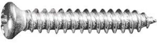 100#8 X 1" Phillips Oval #6 Head Tapping Screws Chrome