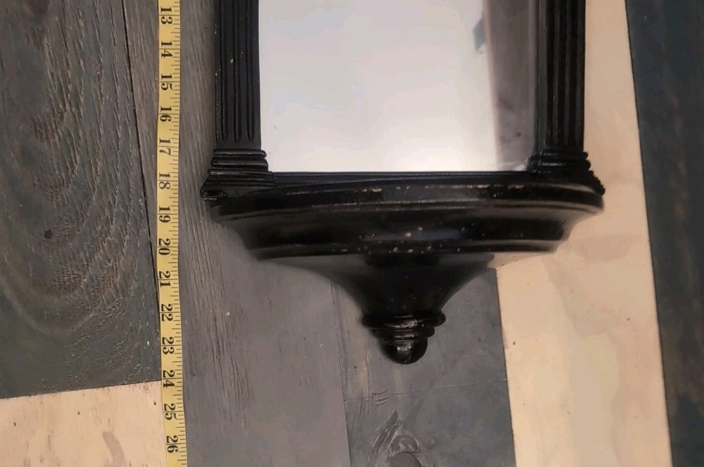 Vintage Wood Mirror With Shelf