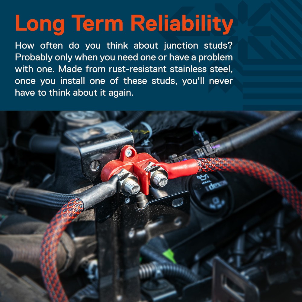 48V DC Max M10 Battery Power Distribution Terminal Isolated Stud Junction Posts